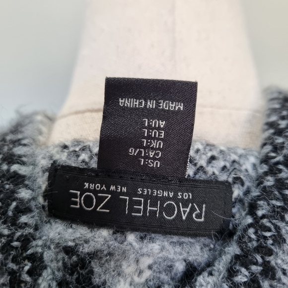 Rachel Zoe Grey & Black Plaid Soft & Cosy Double Breasted Jacket Size L - Picture 7 of 7